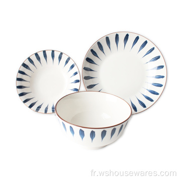 New Style Pad Printing Blue Dinner Ensembles